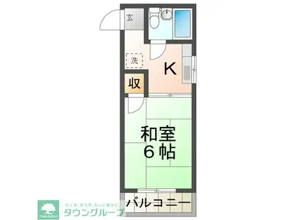 イムーブル偕山(1K/2階)の間取り写真