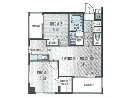 FIRST PIT(2LDK/1階)の間取り写真