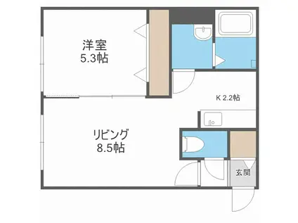 BALLON DOR(1LDK/2階)の間取り写真