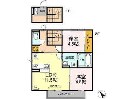 FEELS HOUSE (2LDK/2階)の間取り写真