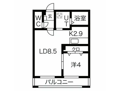 グレィシア・ルーチェ(1LDK/2階)の間取り写真