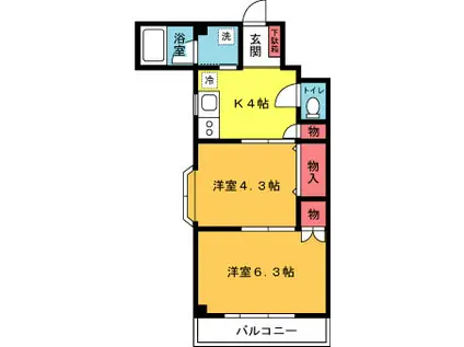 ピア幸町(2K/3階)の間取り写真