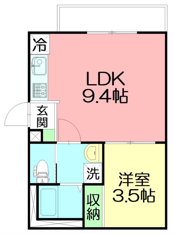 メゾン 雅(1LDK/3階)の間取り写真