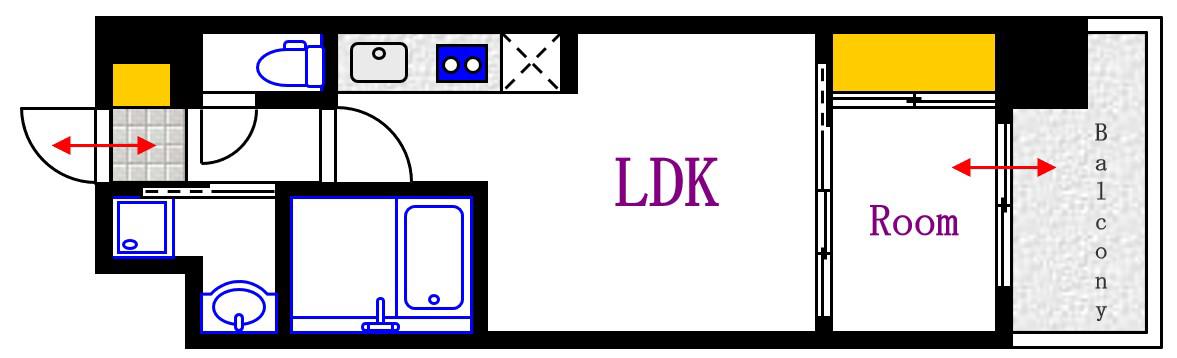 LIVECASA鶴見町(1LDK/2階)の間取り写真