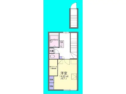 ビッグストン(1K/2階)の間取り写真