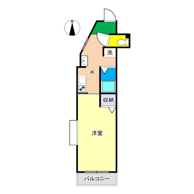 スカイハイツI(1K/3階)の間取り写真