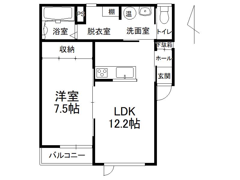 REALL II(1LDK/3階)の間取り写真