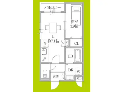 林4丁目アパート(1LDK/1階)の間取り写真
