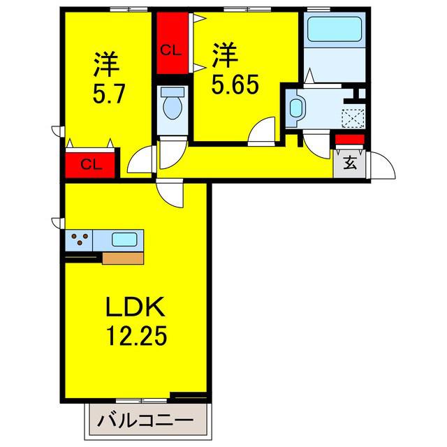 D-ROOMちはら台C棟(2LDK/3階)の間取り写真