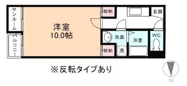 デルタウィング(1K/2階)の間取り写真
