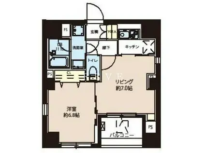 レオーネ東日本橋駅前II(1LDK/3階)の間取り写真