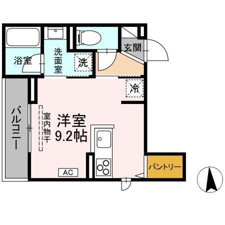 D-ROOM SUN PLATINA(ワンルーム/3階)の間取り写真
