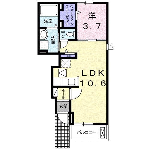 グランシーダ ゼロ(1LDK/1階)の間取り写真