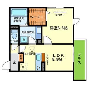 YKメゾン向陽(1LDK/1階)の間取り写真