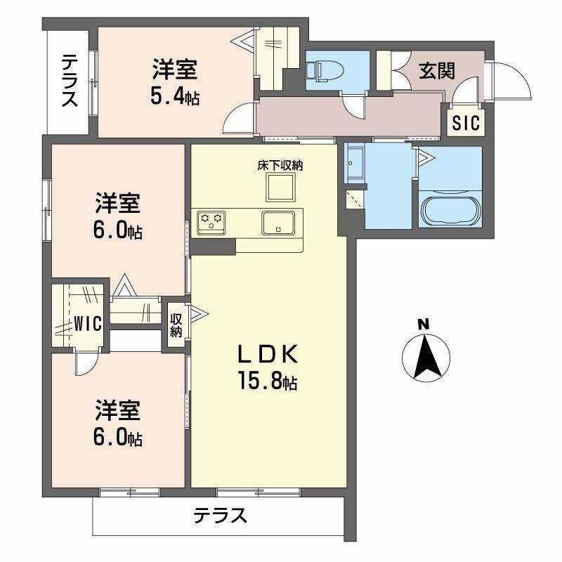 シャーメゾン バルーンフラワー(3LDK/1階)の間取り写真