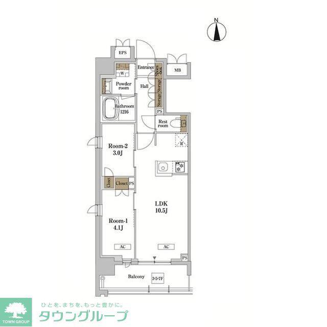 RJRプレシア蒲田(2LDK/4階)の間取り写真