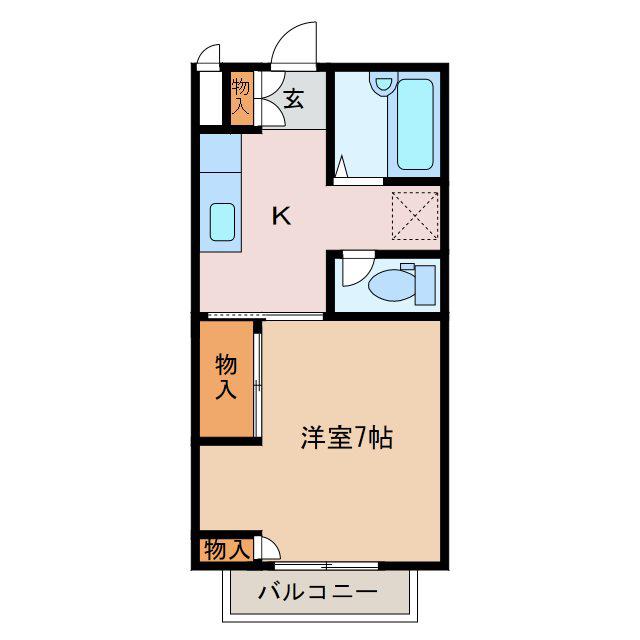 エクセレント21(1K/1階)の間取り写真