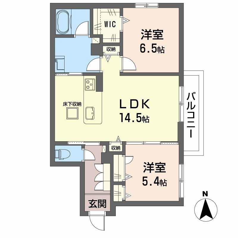 シャーメゾンラフォレ(2LDK/2階)の間取り写真