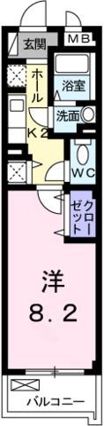 トレス ツリー(1K/2階)の間取り写真