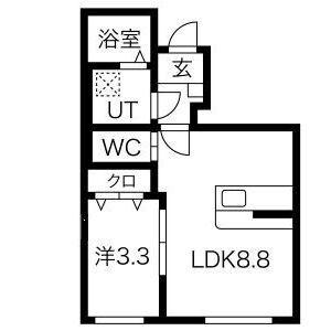 MAISON RUINART(1LDK/1階)の間取り写真