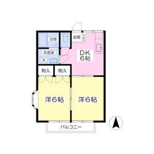 コーポ山崎(2DK/1階)の間取り写真