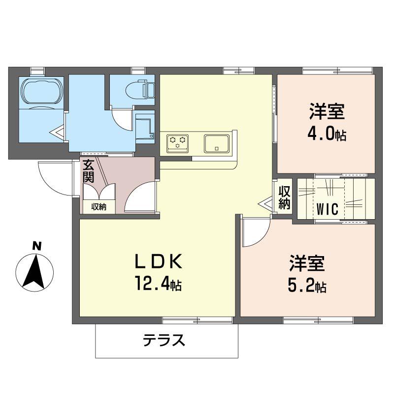 SHM サンハイム楓 I(2LDK/1階)の間取り写真