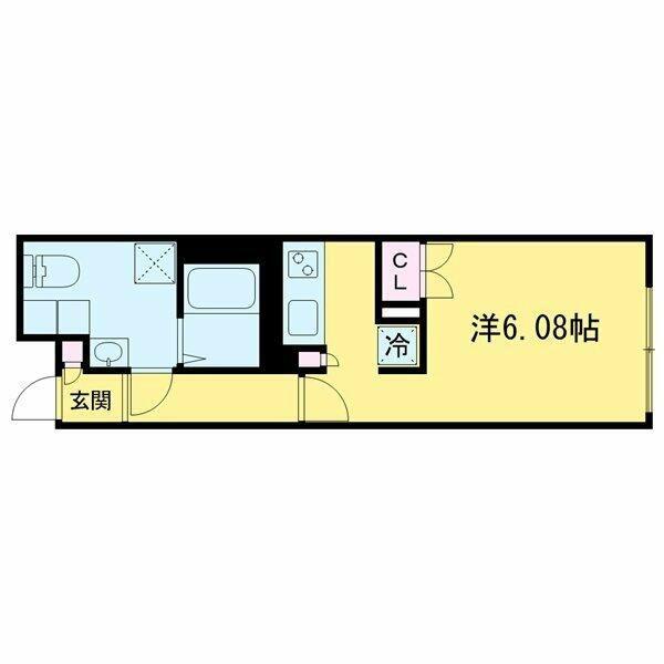 ザハウス祐天寺(ワンルーム/2階)の間取り写真