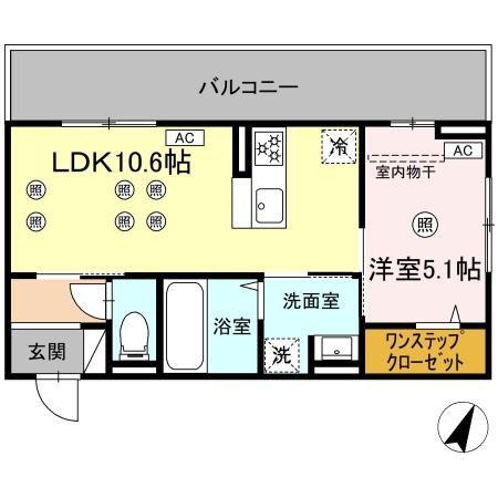 ザ スターリング シンホカ(1LDK/3階)の間取り写真