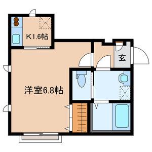 クローバーハイツ(1K/1階)の間取り写真