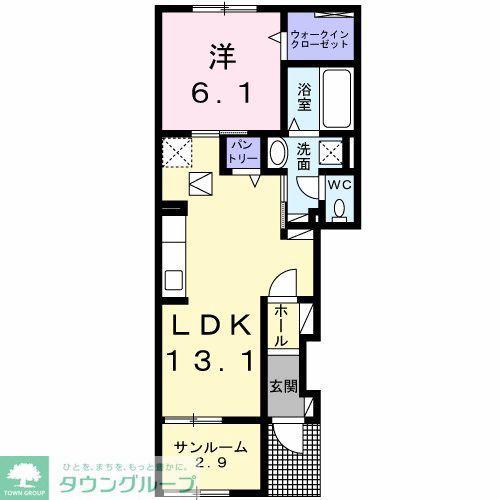 サンエール(1LDK/1階)の間取り写真