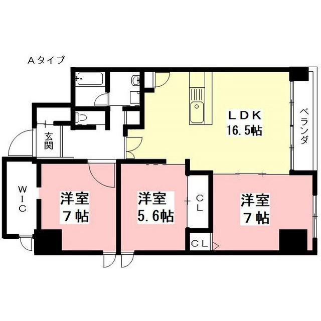 THE RESIDENCE M・KANOU(3LDK/4階)の間取り写真