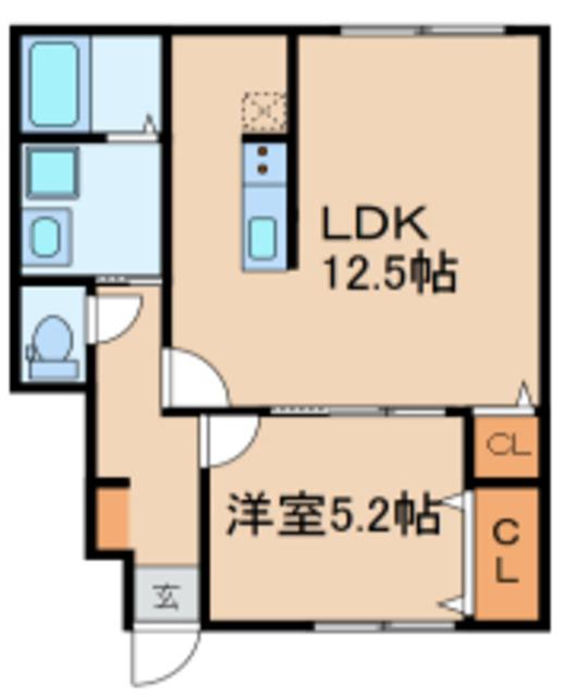 フローラメゾン鷺ノ宮(1LDK/1階)の間取り写真