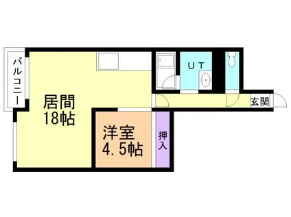 ドエル・ジョイナス(1LDK/2階)の間取り写真