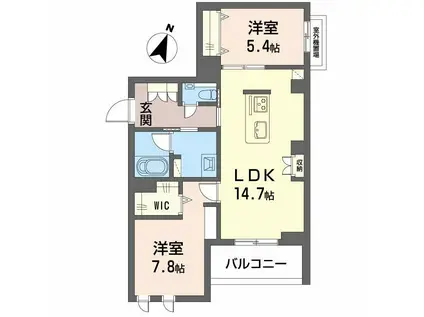 シークリサンス住吉(2LDK/3階)の間取り写真