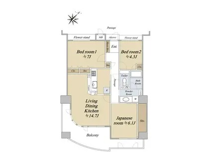 ローレルスクエア和泉中央D棟(3LDK/5階)の間取り写真