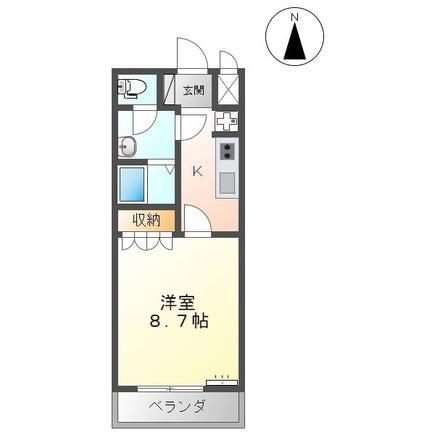メゾングランベル(1K/2階)の間取り写真