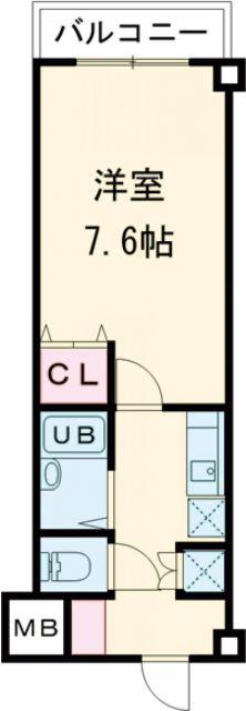 シャトラン弓木5番館(1K/1階)の間取り写真