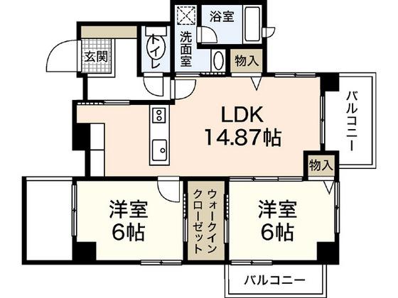 アーバンパレス田町(2LDK/10階)の間取り写真