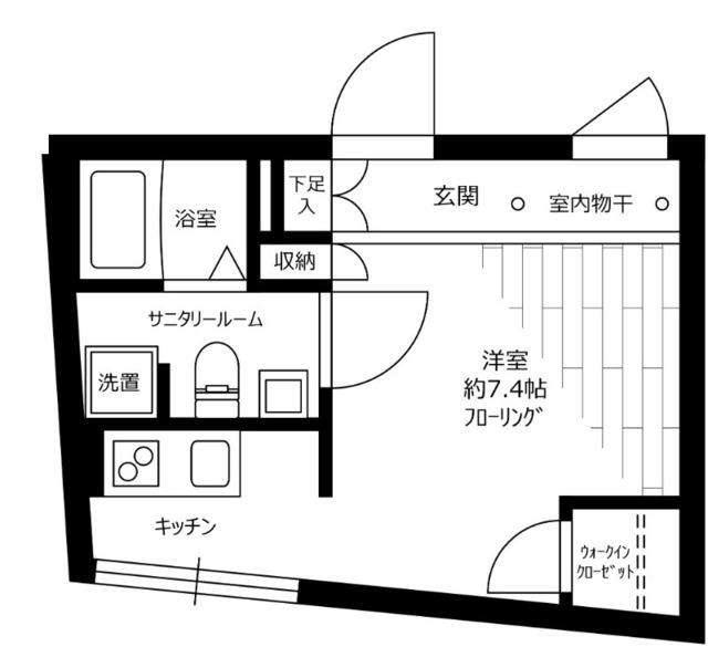クラリア野方イースト(ワンルーム/2階)の間取り写真