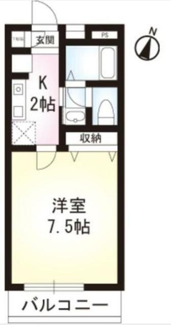 クレスト狛江(1K/2階)の間取り写真