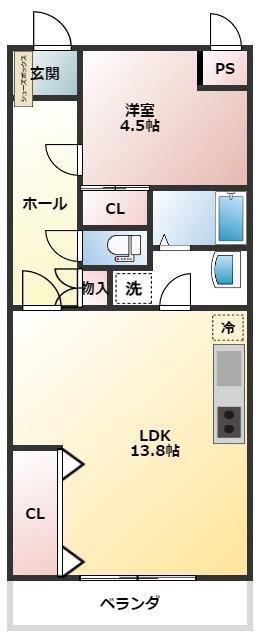 サンライト南浦和2番館(1LDK/6階)の間取り写真