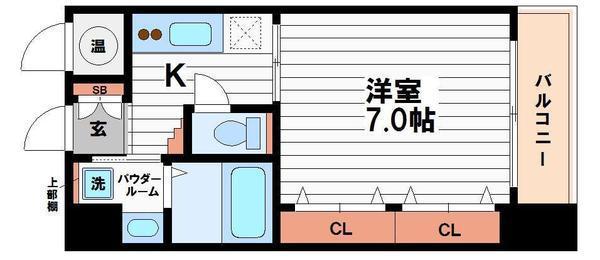 パークヒルズ上本町壱番館(1K/5階)の間取り写真