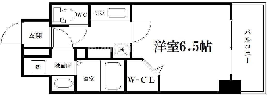 LA DOUCEUR谷町(1K/7階)の間取り写真