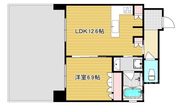 リーガル京都御所西V(1LDK/1階)の間取り写真