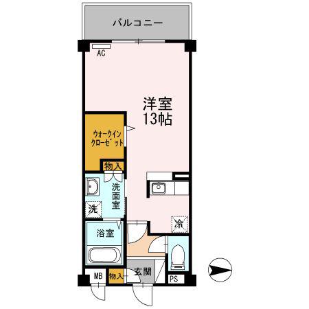 シャンテ・シャル(ワンルーム/2階)の間取り写真