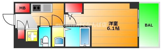 エスリード大阪リエート(1K/7階)の間取り写真