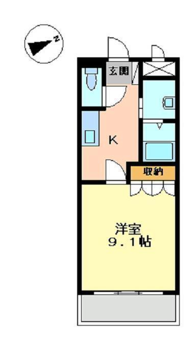 スプラッシュ(1K/1階)の間取り写真