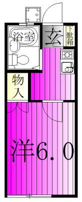 ジュネパレス野田(1K/2階)の間取り写真