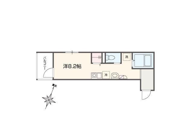 MELLAS葛西(1K/3階)の間取り写真