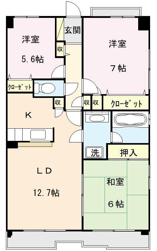 パティオ大宮(3LDK/1階)の間取り写真